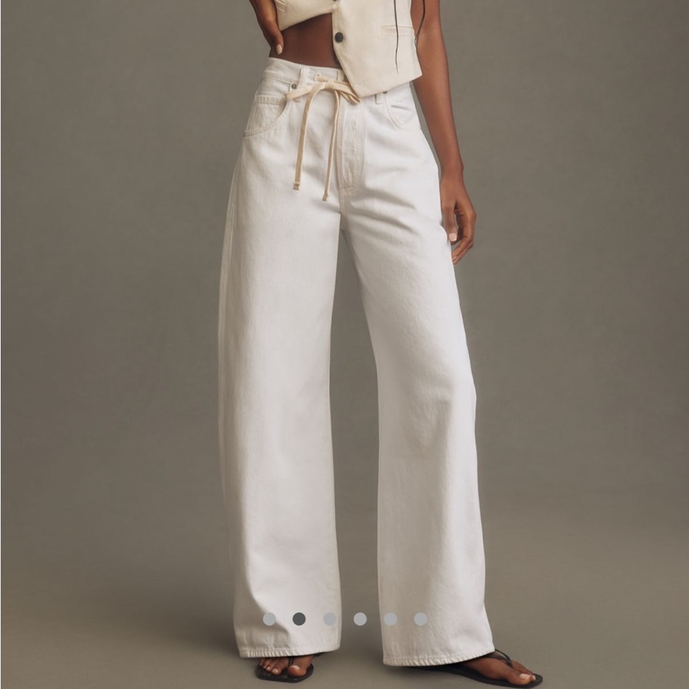 NWT Citizens Of Humanity Brynn Drawstring Wide Leg Denim Trousers Tulip